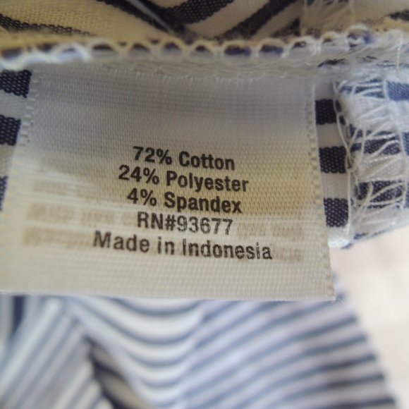 a.n.a Blue & White Striped Ruffle Top Blouse - Picture 7 of 7